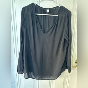 Old Navy Black sheer long sleeve blouse